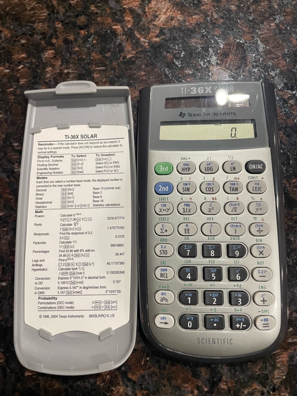Texas Instruments Scientific Calculator - Light Gray and Black